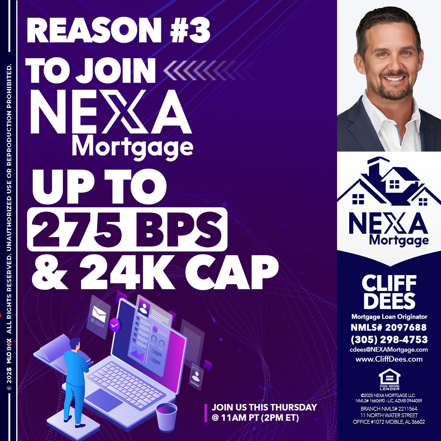 REASON 3 - Cliff Dees -Mortgage Loan Originator