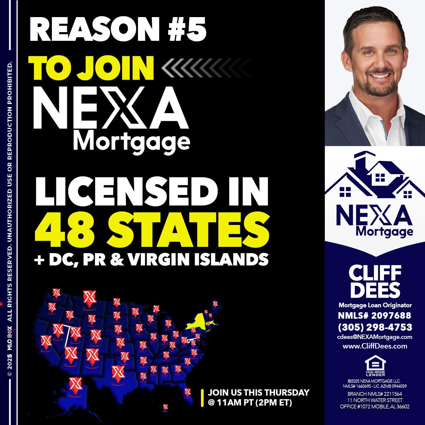 REASON 5 - Cliff Dees -Mortgage Loan Originator