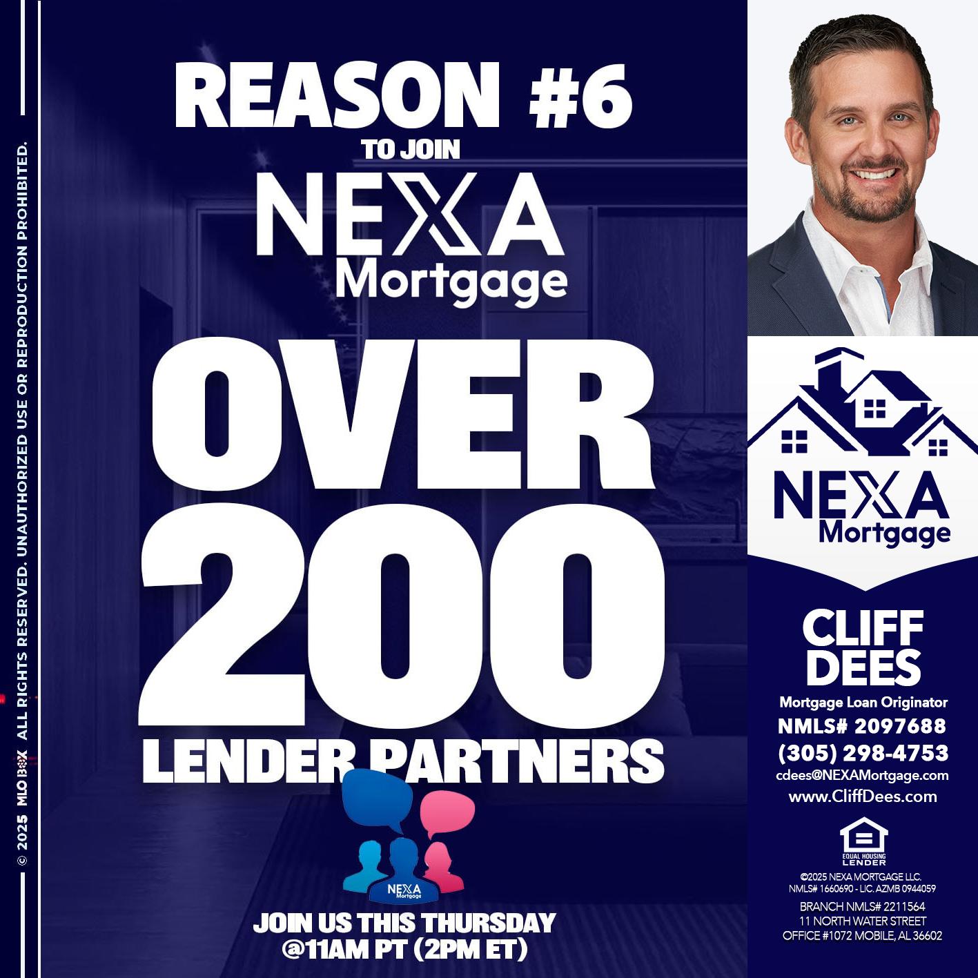 REASON 6 - Cliff Dees -Mortgage Loan Originator