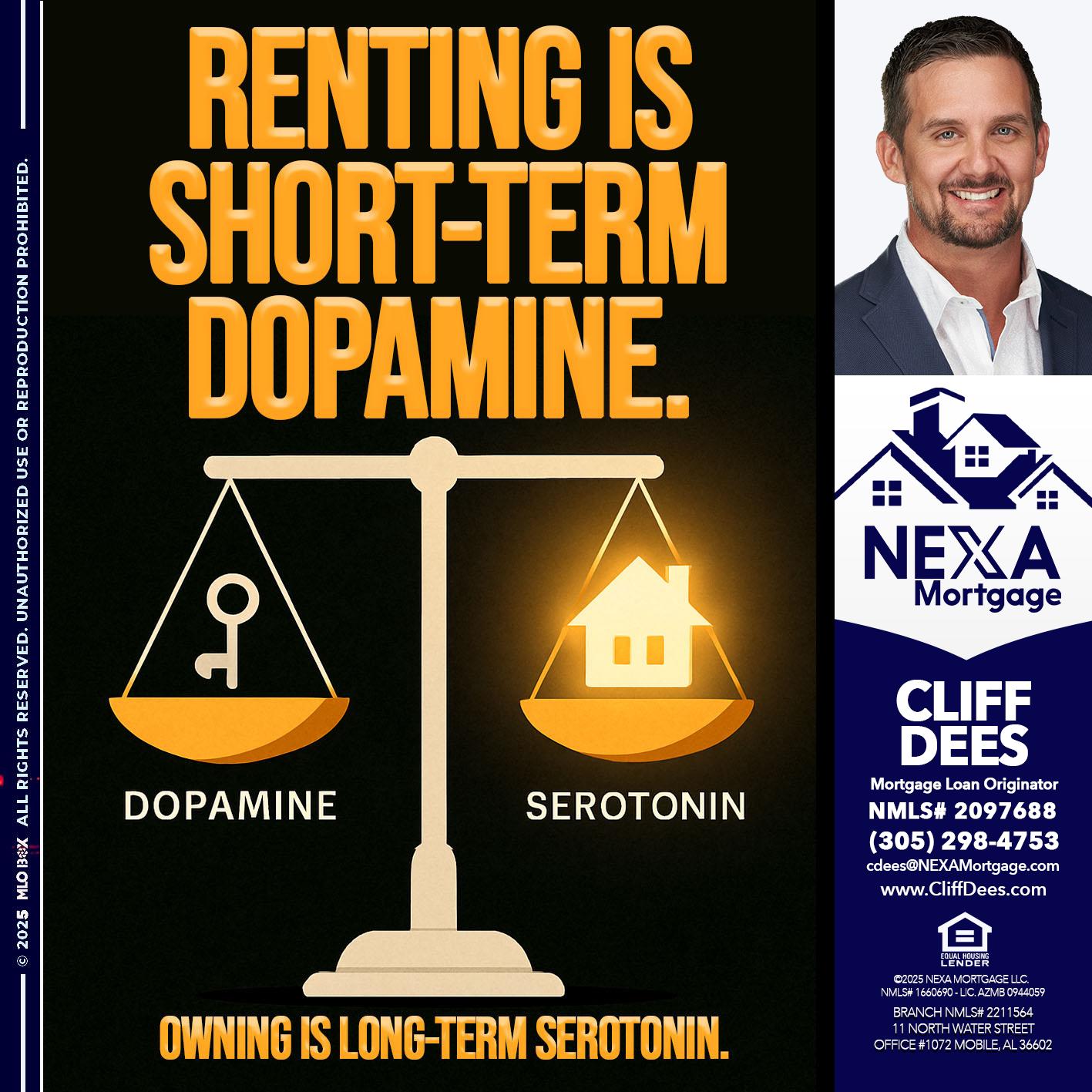 RENTING IS SHORT TERM - Cliff Dees -Mortgage Loan Originator