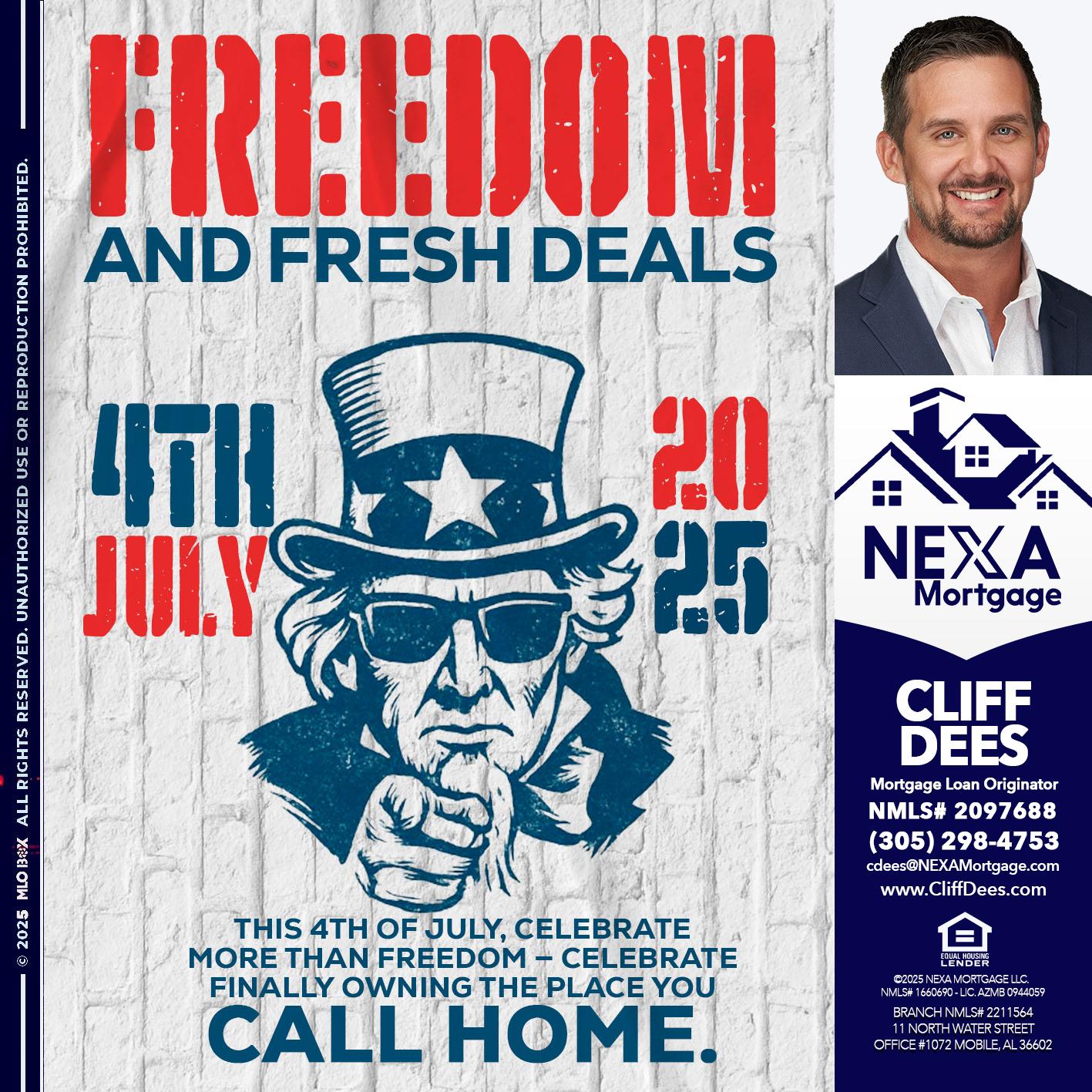 FREEDOM - Cliff Dees -Mortgage Loan Originator
