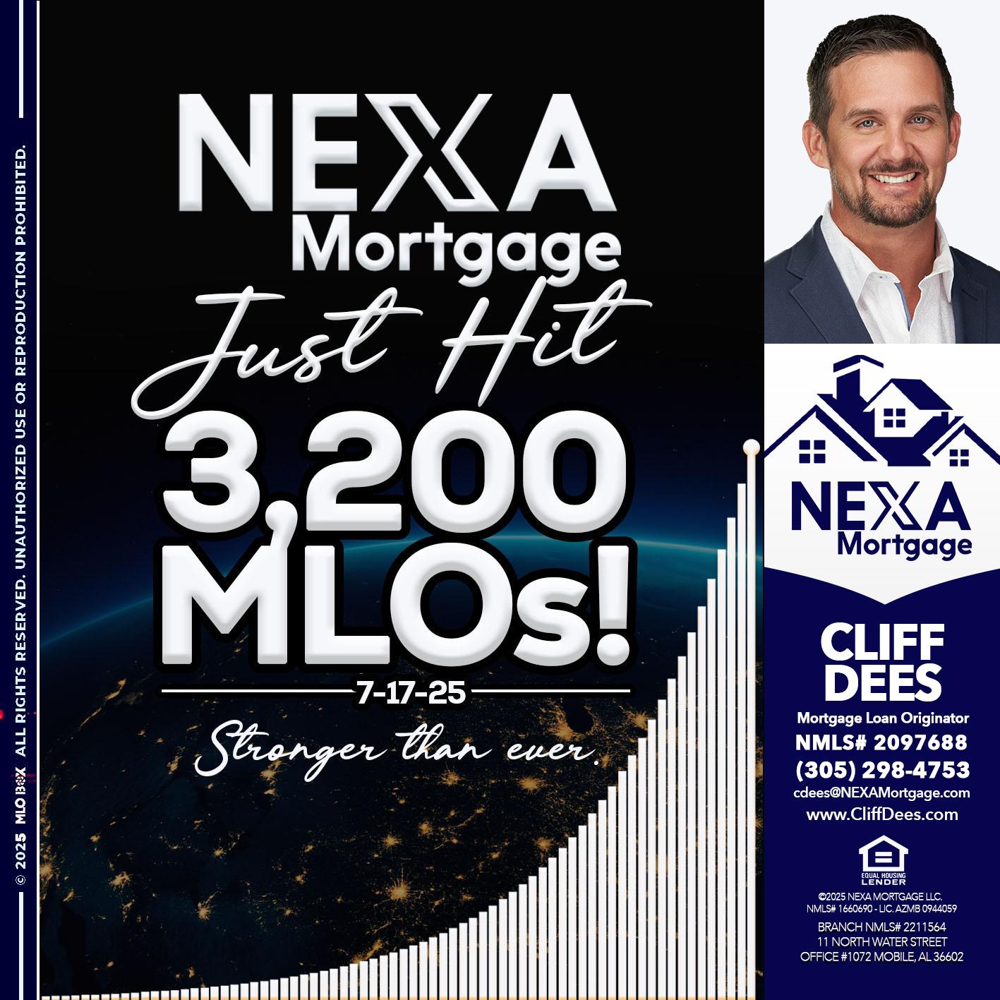 3200 MLOs - Cliff Dees -Mortgage Loan Originator