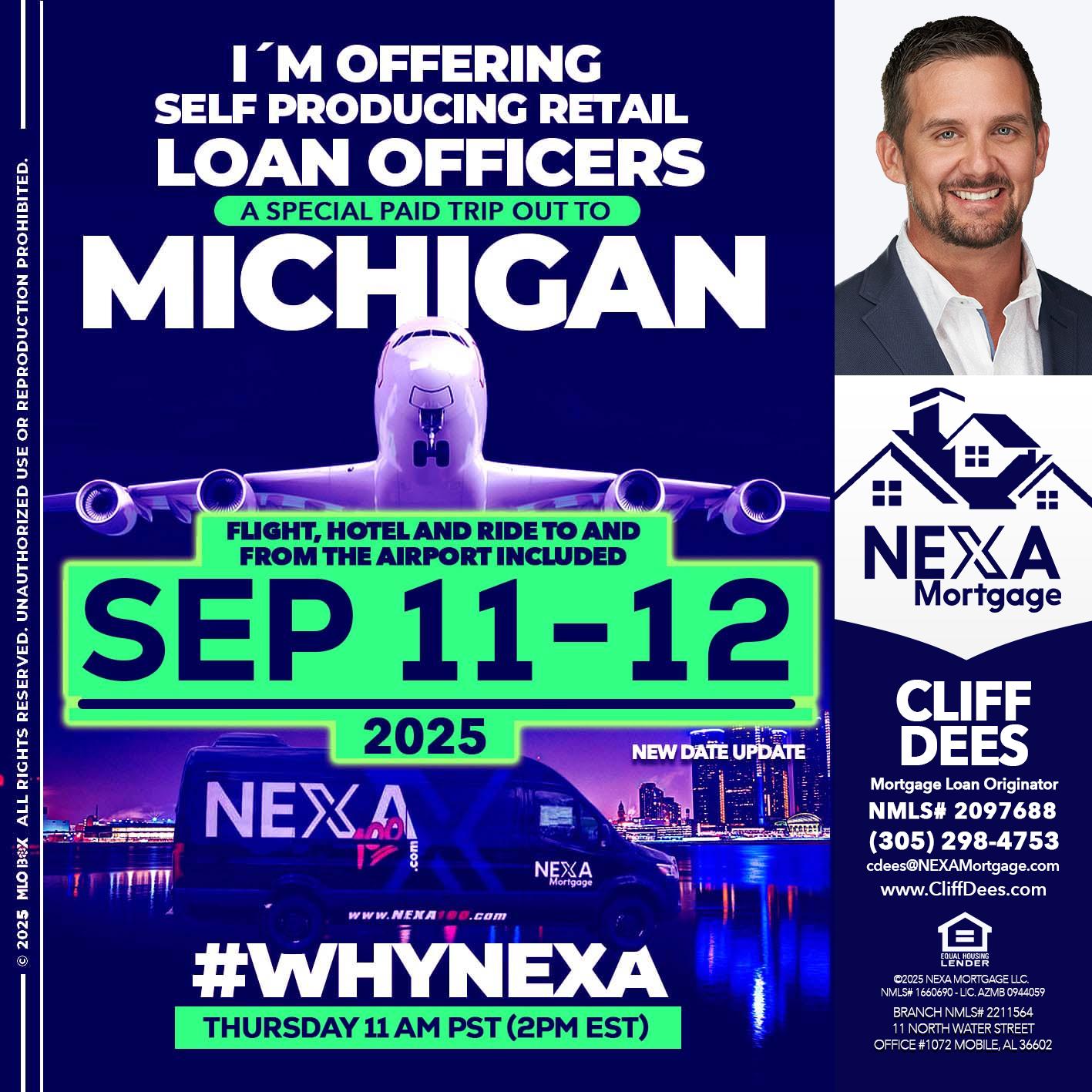 michigan sep 11-12 - Cliff Dees -Mortgage Loan Originator