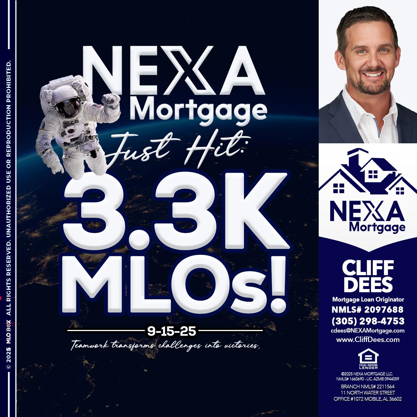 3.3K - Cliff Dees -Mortgage Loan Originator