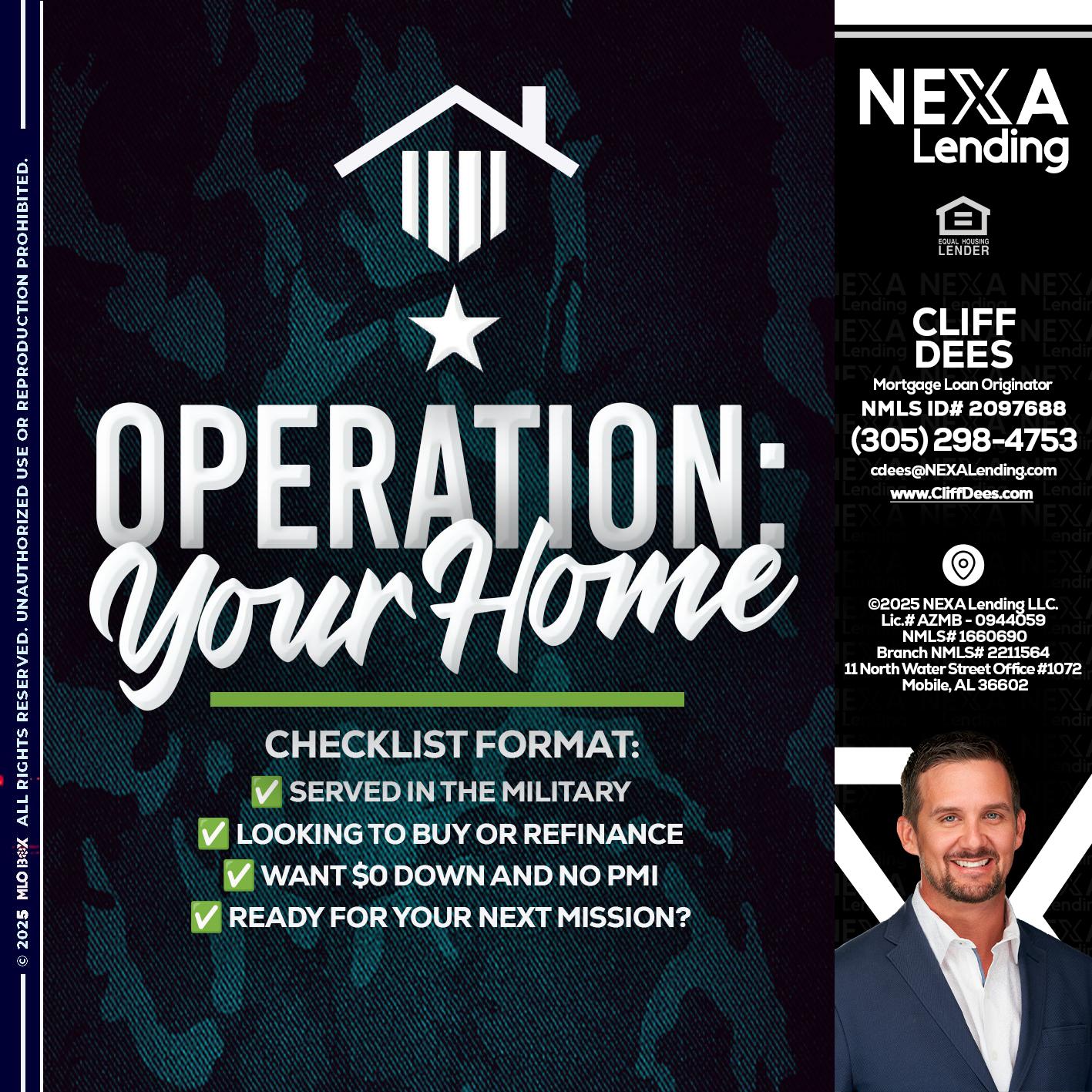 OPERATION YOUR HOME - Cliff Dees -Mortgage Loan Originator