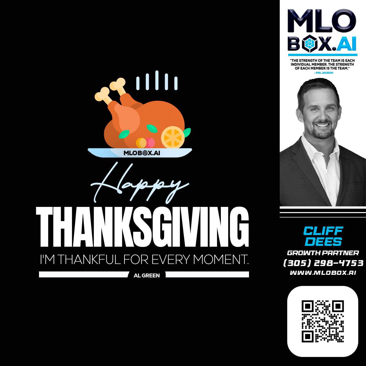 HAPPY THANKSGIVING - Cliff Dees -Mortgage Loan Originator