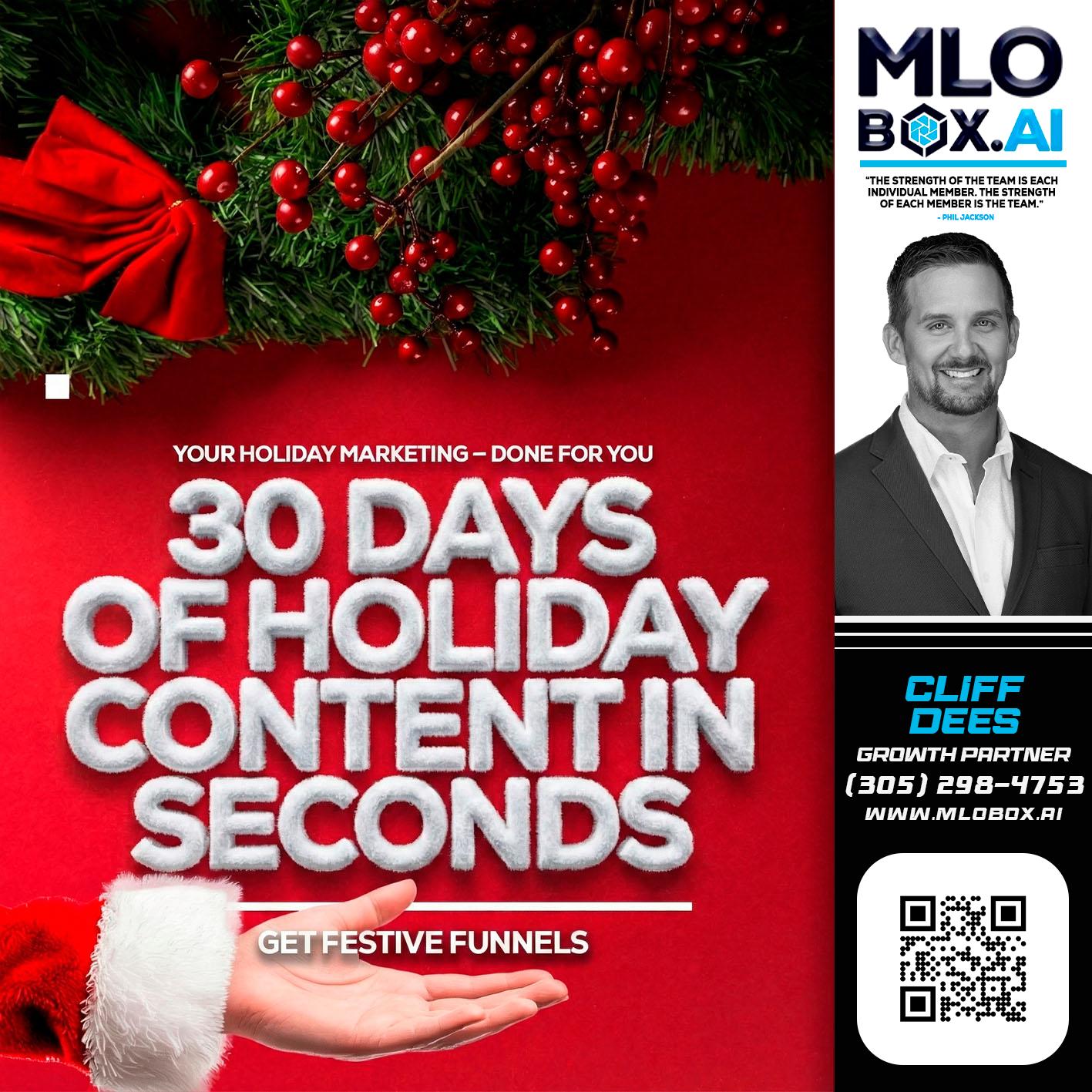 30 DAYS - Cliff Dees -Mortgage Loan Originator