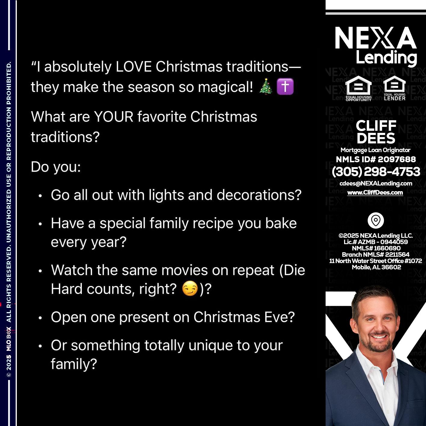 I love christmas - Cliff Dees -Mortgage Loan Originator