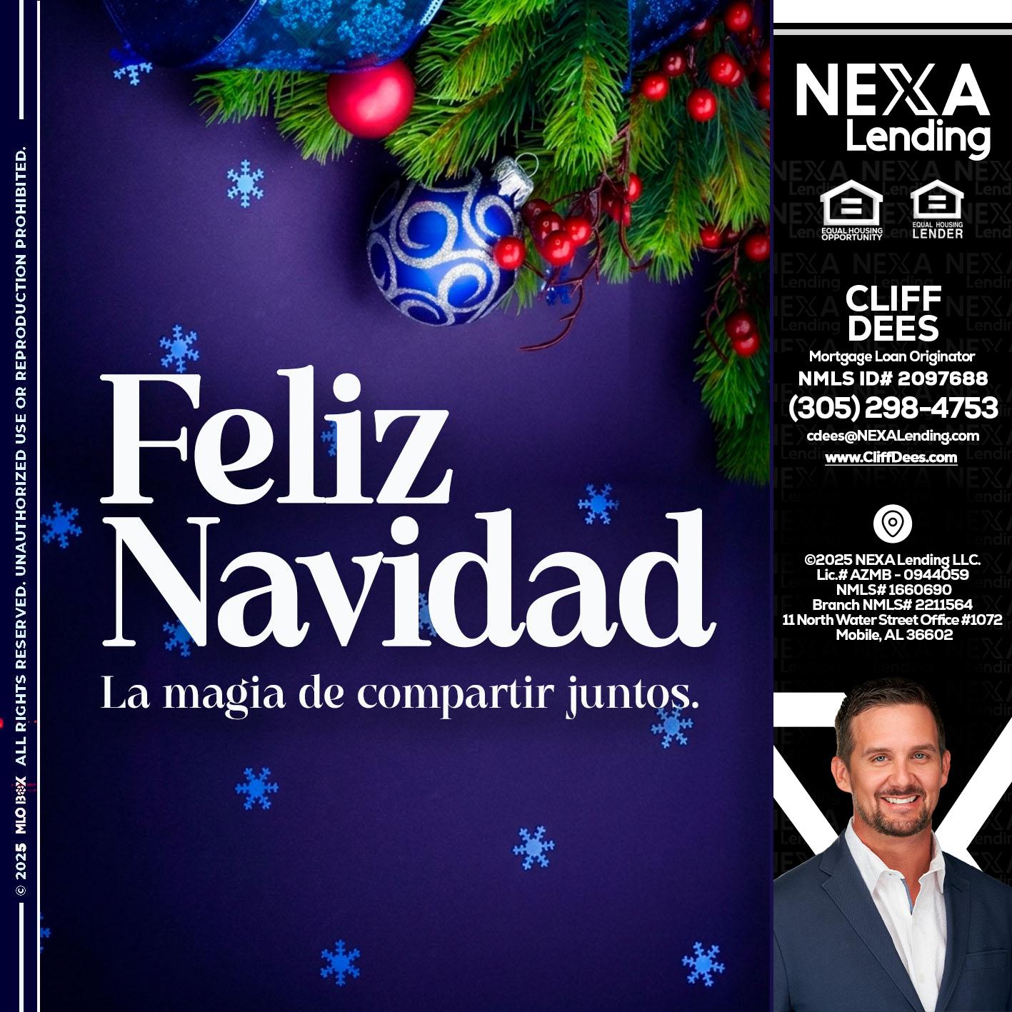 FELIZ NAVIDAD - Cliff Dees -Mortgage Loan Originator