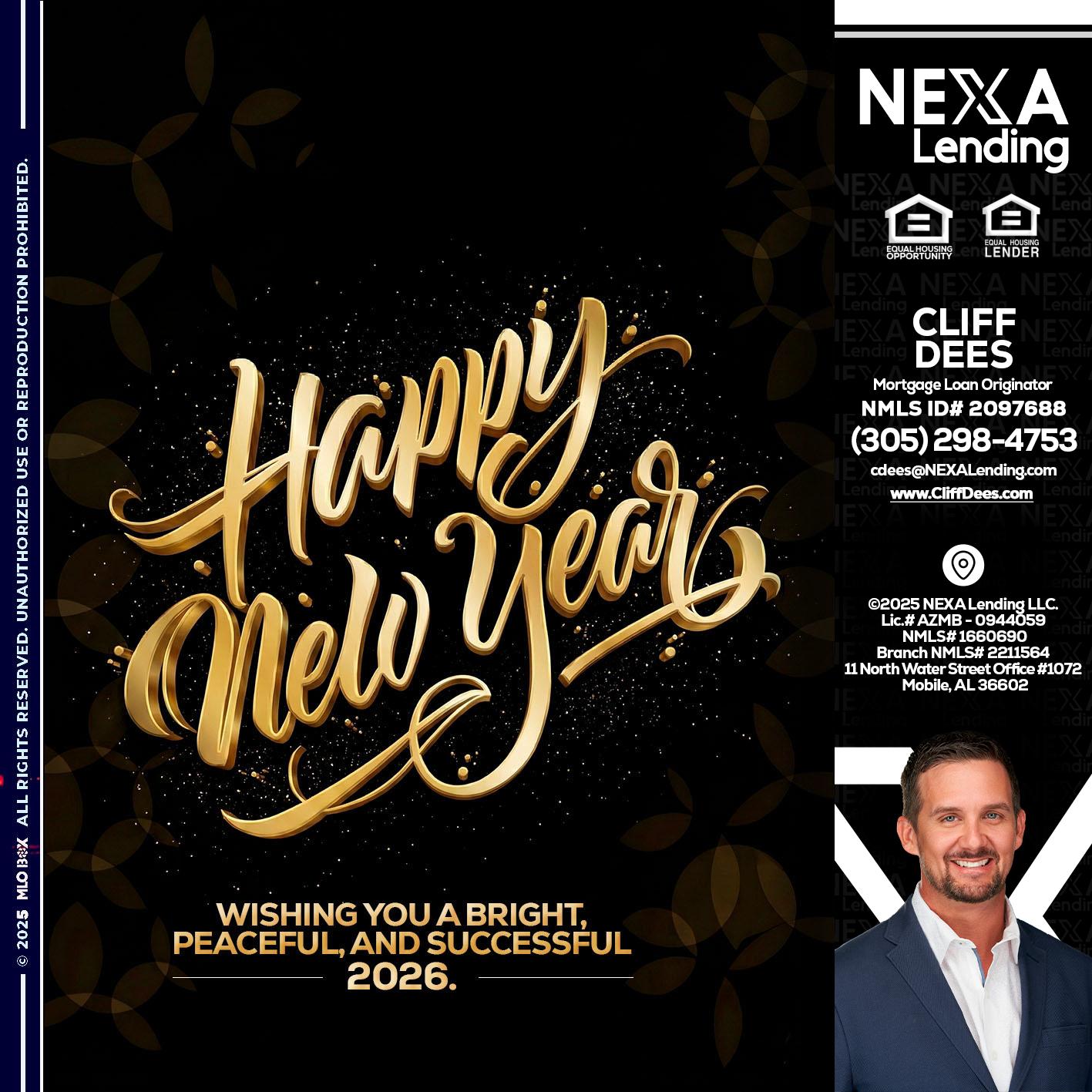 HAPPY NEW YEAR - Cliff Dees -Mortgage Loan Originator