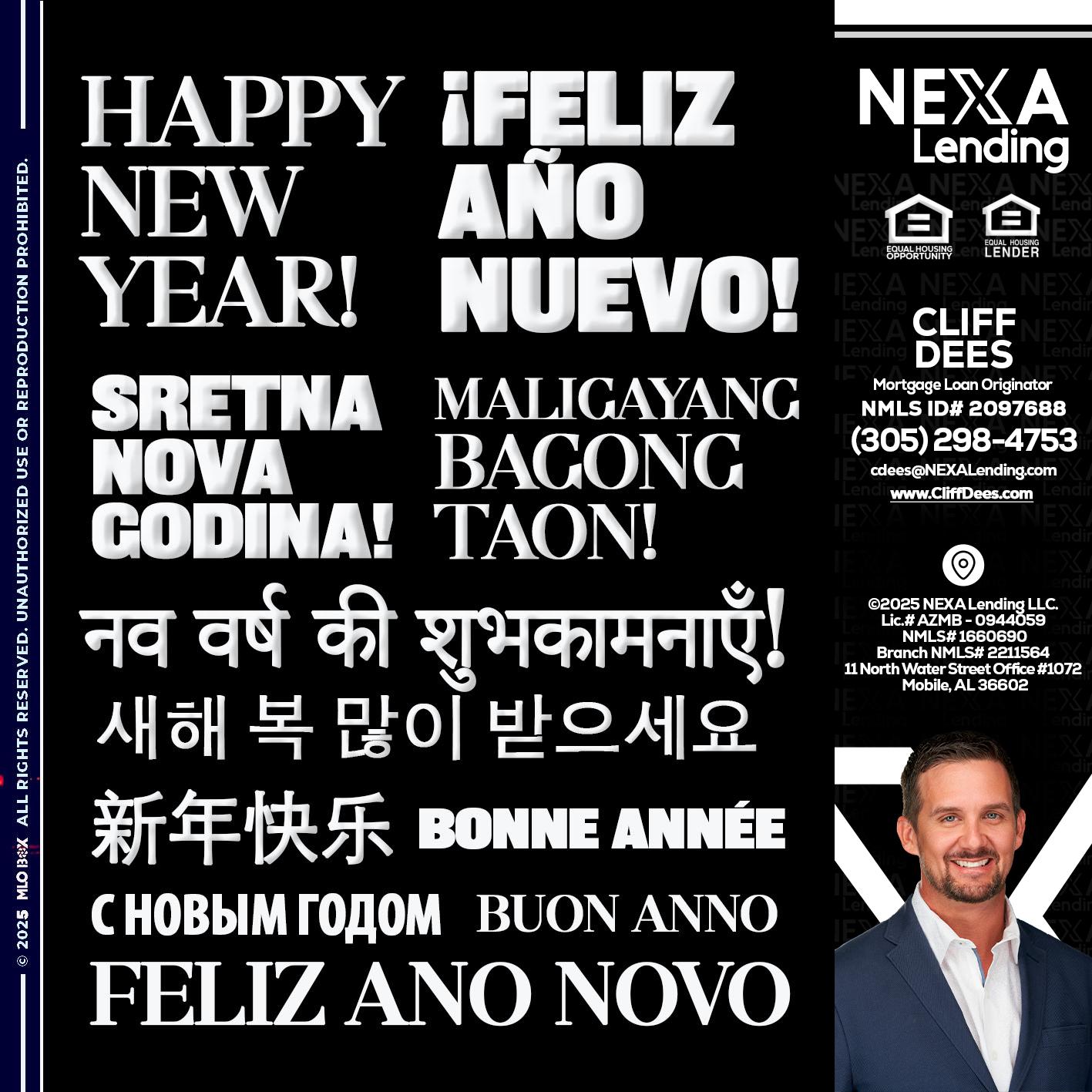 HAPPY NEW YEAR - Cliff Dees -Mortgage Loan Originator