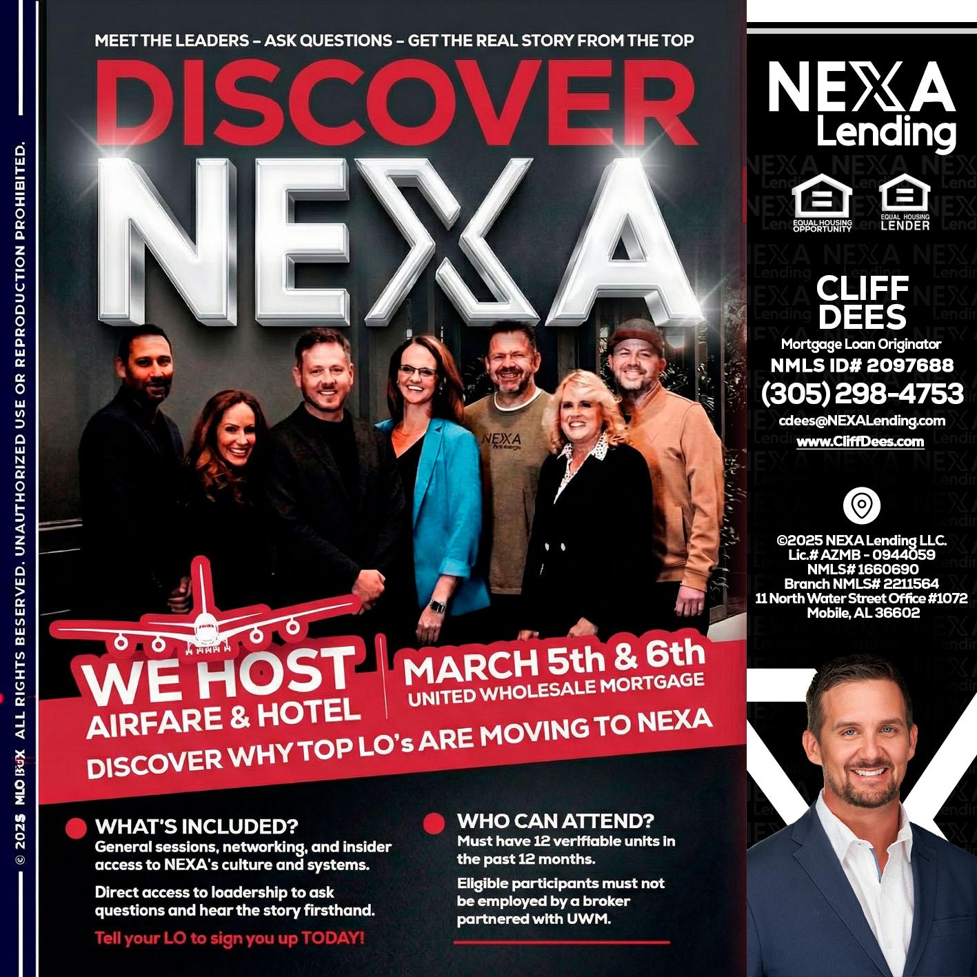 DISCOVER NEXA - Cliff Dees -Mortgage Loan Originator