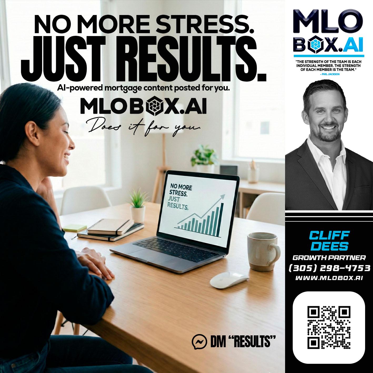 NO MORE STRESS - Cliff Dees -Mortgage Loan Originator