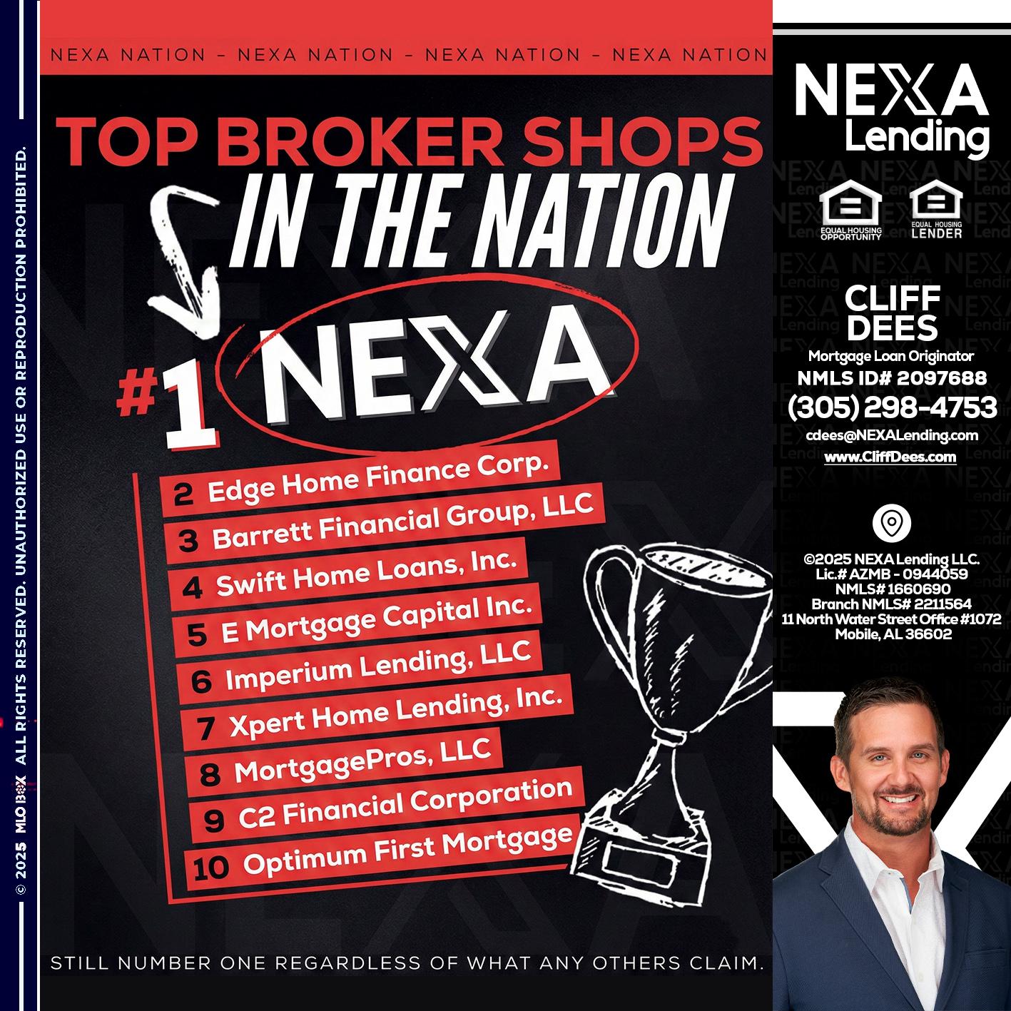 top broker - Cliff Dees -Mortgage Loan Originator