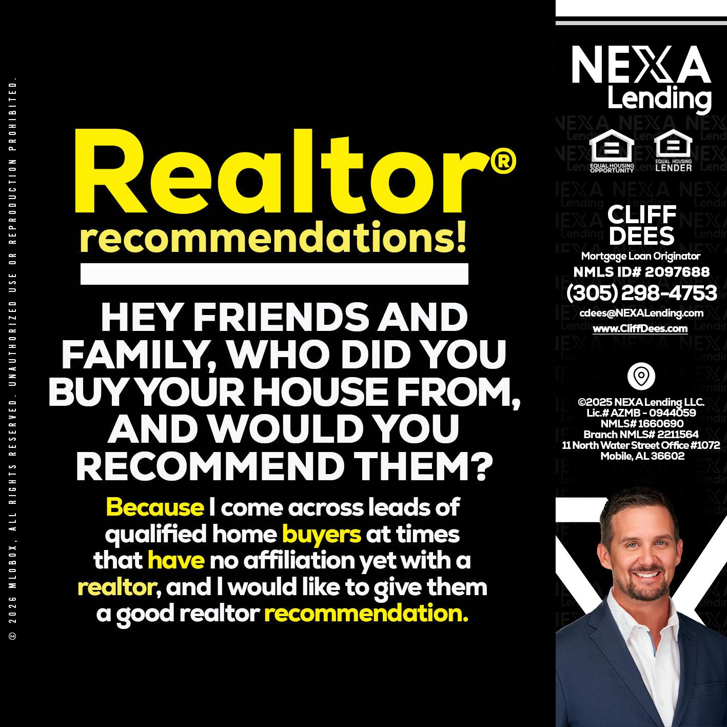 REALTOR - Cliff Dees -Mortgage Loan Originator