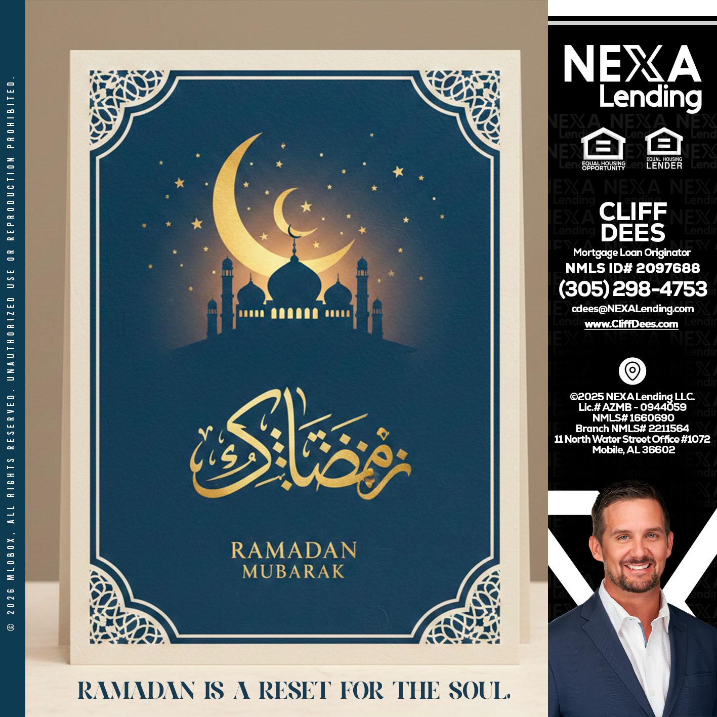 HAPPY RAMADAN - Cliff Dees -Mortgage Loan Originator