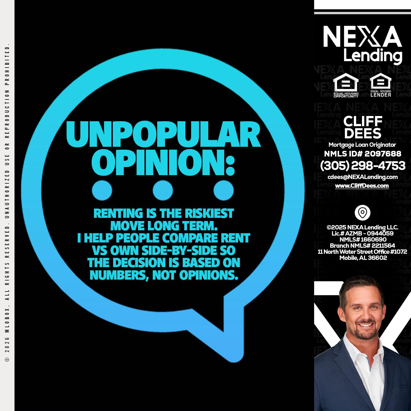 unpopular opinion - Cliff Dees -Mortgage Loan Originator