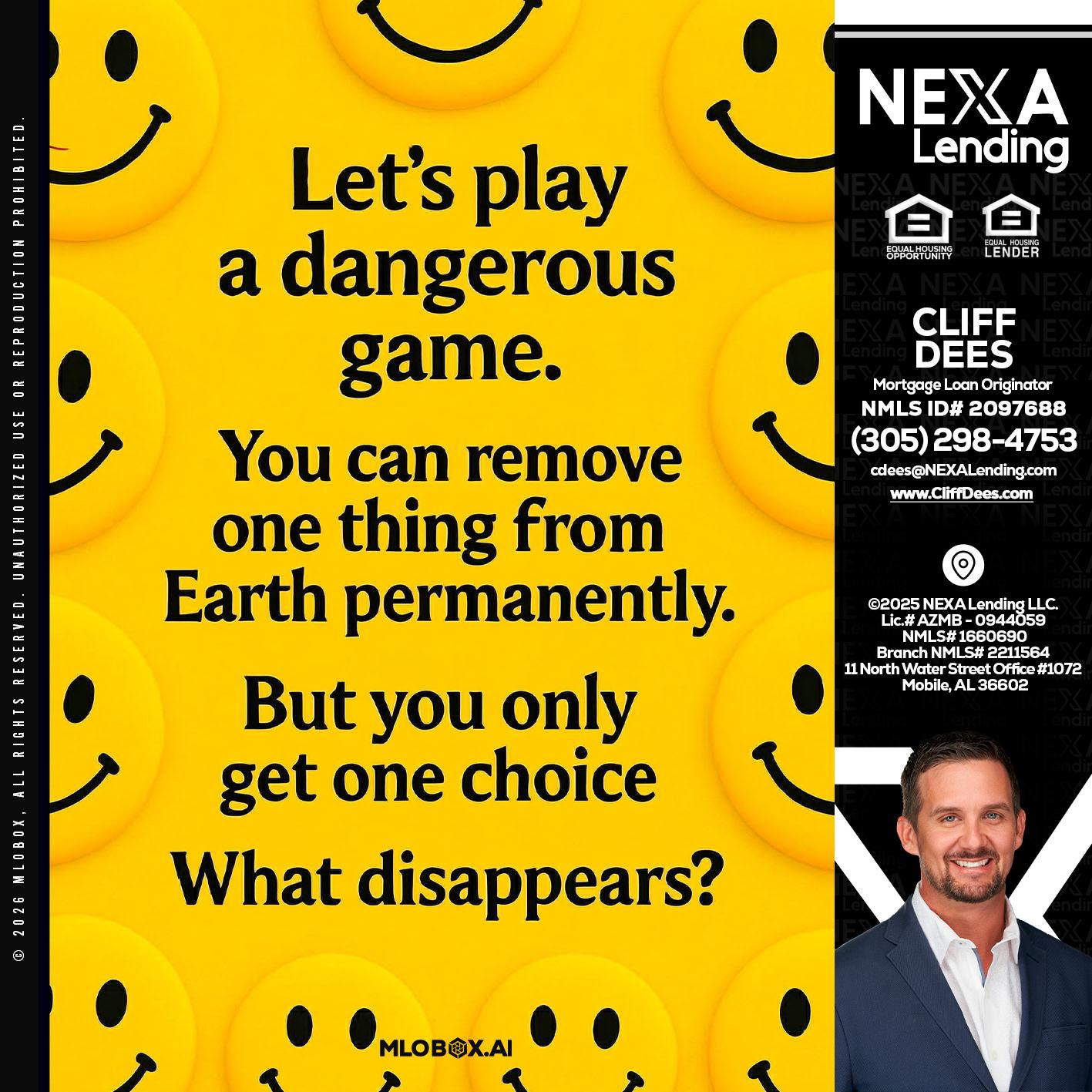 LETS PLAY - Cliff Dees -Mortgage Loan Originator