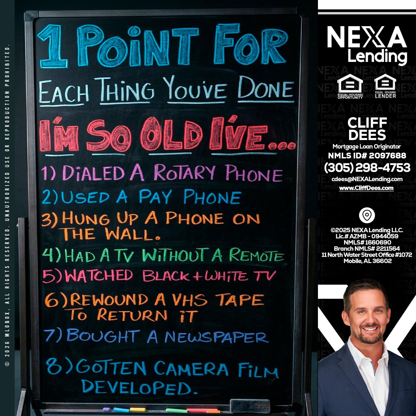 1 point for - Cliff Dees -Mortgage Loan Originator