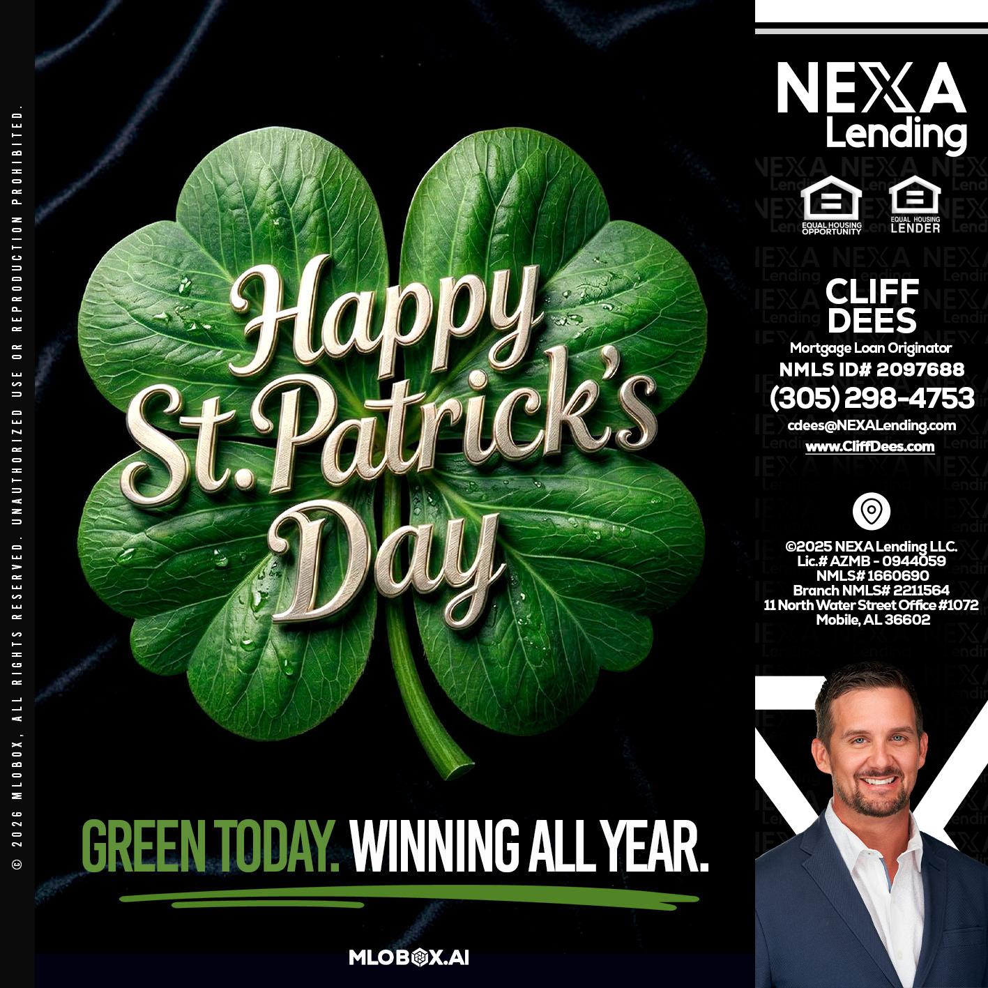 happy st. Patricks day - Cliff Dees -Mortgage Loan Originator