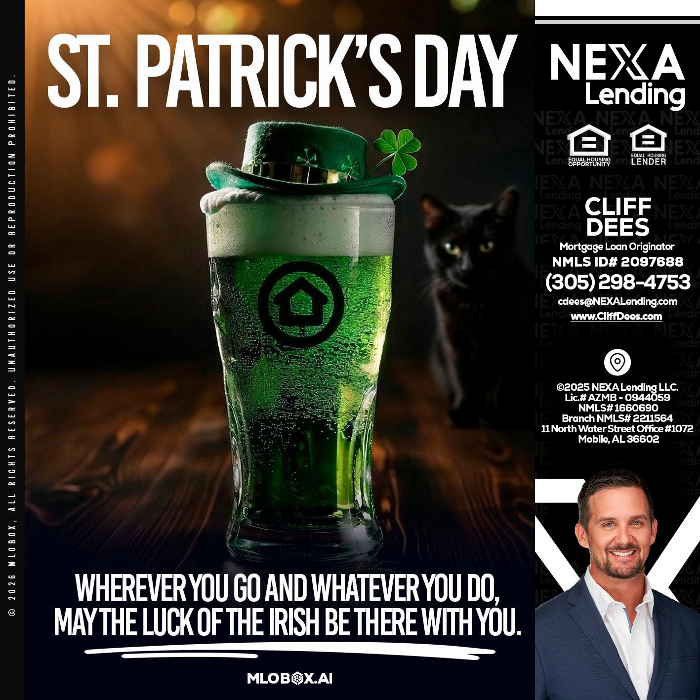 st. Patricks day - Cliff Dees -Mortgage Loan Originator