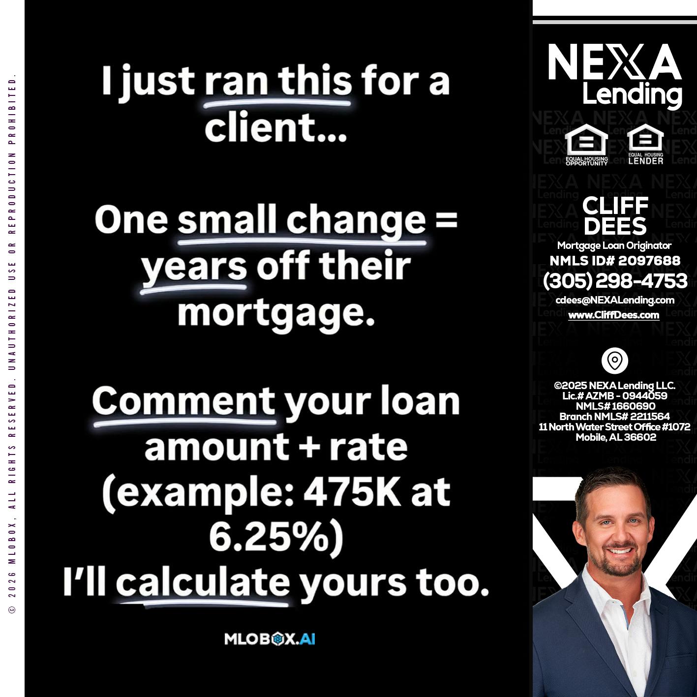 I JUST RAN - Cliff Dees -Mortgage Loan Originator