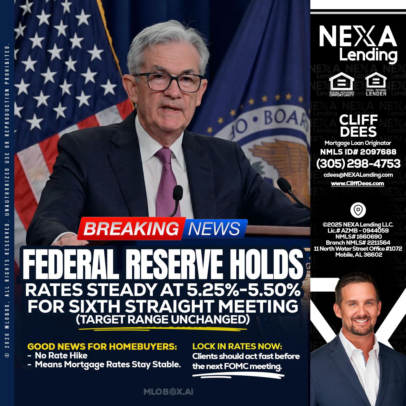 federal reserve - Cliff Dees -Mortgage Loan Originator