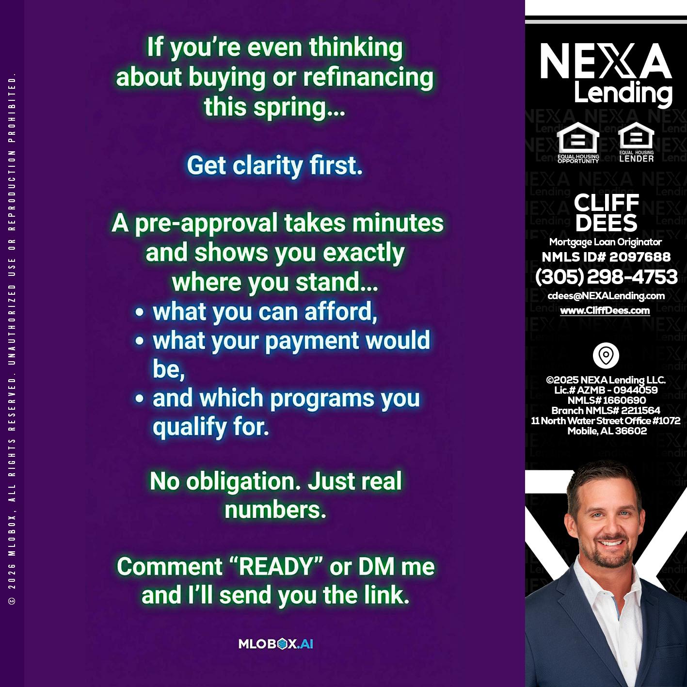 IF YOU THINKING - Cliff Dees -Mortgage Loan Originator