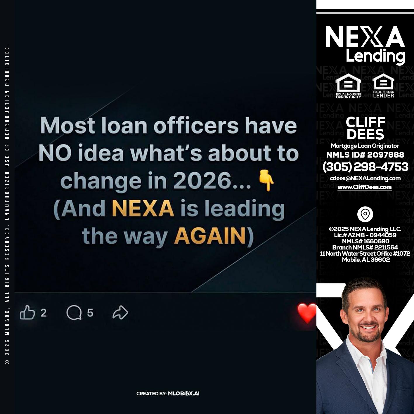 most loan officers - Cliff Dees -Mortgage Loan Originator