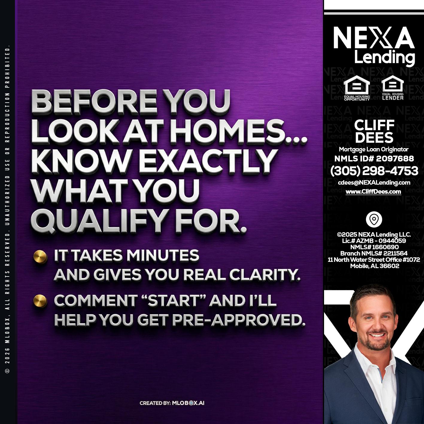 BEFORE YOU - Cliff Dees -Mortgage Loan Originator