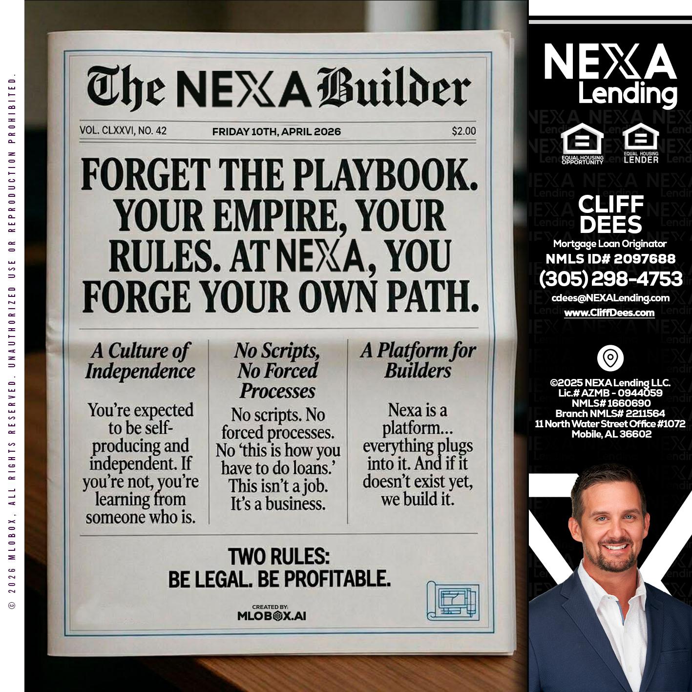 THE NEXA BUILDER - Cliff Dees -Mortgage Loan Originator