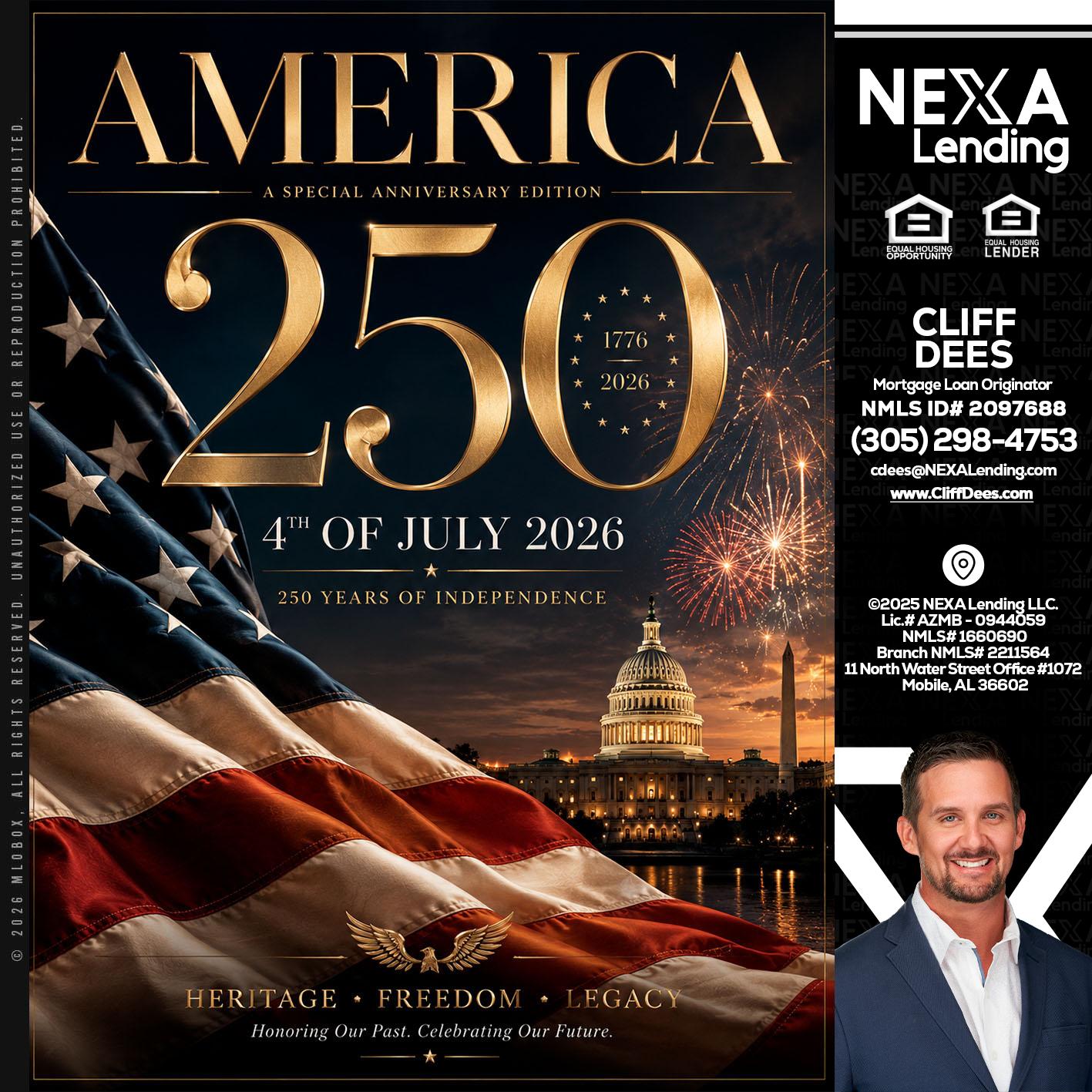 AMERICA 250 TH - Cliff Dees -Mortgage Loan Originator