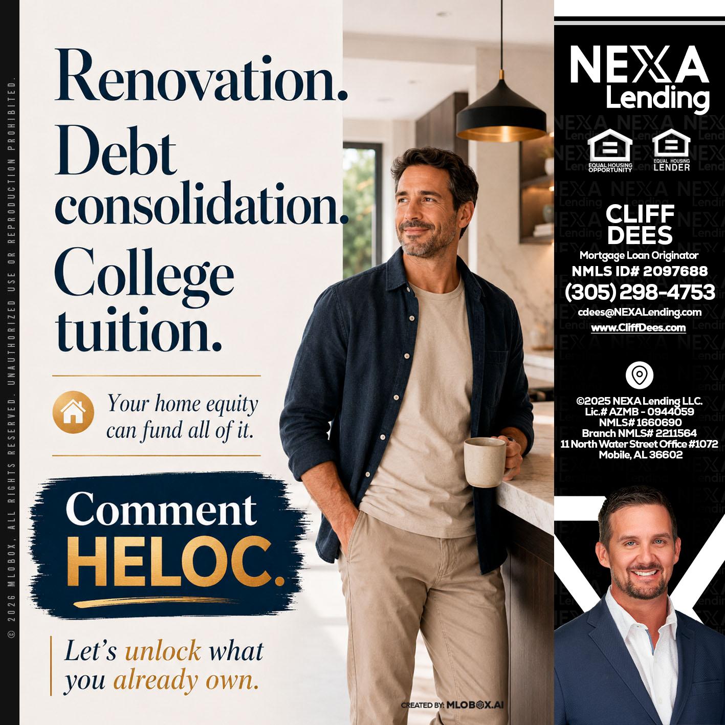RENOVATION DEBT - Cliff Dees -Mortgage Loan Originator
